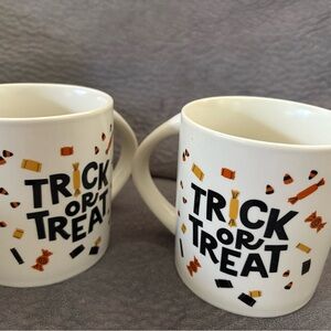 Target “Trick or Treat” White and Black Halloween Mugs 2 pack